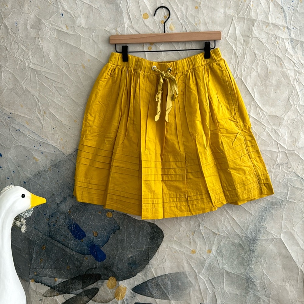 Anthropologie Odille Mustard/Gold Skirt M